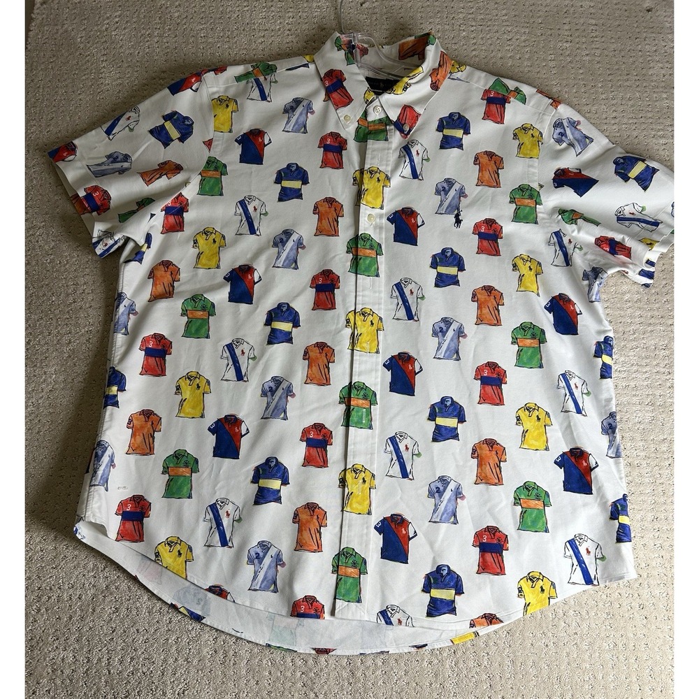 Polo Ralph Lauren Men Classic Polo Shirt Collection Graphic Oxford Shirt XL‎ TG